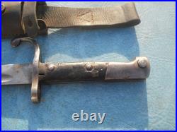 Brazilian model 1908 1908/34 7mm mauser long bayonet w scabbard & leather frog