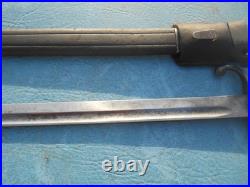 Brazilian model 1908 1908/34 7mm mauser long bayonet w scabbard & leather frog