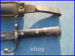 Brazilian model 1908 1908/34 7mm mauser long bayonet w scabbard & leather frog