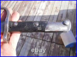 Brazilian model 1908 1908/34 7mm mauser long bayonet w scabbard & leather frog