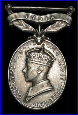 British George VI, Efficiency Medal, 1930, Silver Commonwealth'INDIA' Medal
