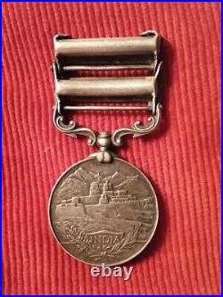 British India War Medal w double clasp Northwest Frontier 1935 andMohmand 1933