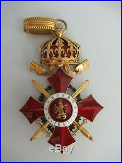 Bulgaria Order Of Military Merit Commander Grade With Wreath. Type 1. Cased. Rr