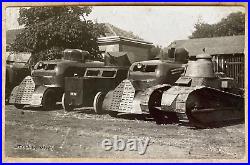 CZECH ARMORED VEHICLES INCLUDING the RENAULT FT TANK c1927 PHOTO POSTCARD RPPC
