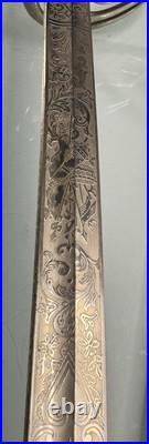 Carl Eickhorn Early Military Officer Sword 1921-1933 USA EAGLE Engraved