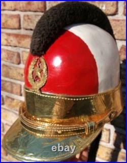 Chaco War Paraguayan Army Cavalry Aca Caraya Regiment Leather Tricolour Helmet