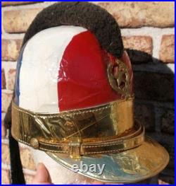 Chaco War Paraguayan Army Cavalry Aca Caraya Regiment Leather Tricolour Helmet