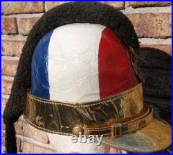 Chaco War Paraguayan Army Cavalry Aca Caraya Regiment Leather Tricolour Helmet