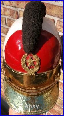 Chaco War Paraguayan Army Cavalry Aca Caraya Regiment Leather Tricolour Helmet