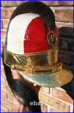 Chaco War Paraguayan Army Cavalry Aca Caraya Regiment Leather Tricolour Helmet
