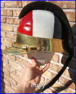 Chaco War Paraguayan Army Cavalry Aca Caraya Regiment Leather Tricolour Helmet
