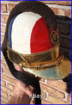 Chaco War Paraguayan Army Cavalry Aca Caraya Regiment Leather Tricolour Helmet