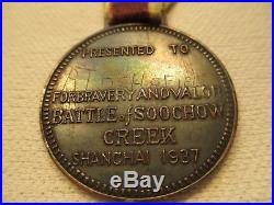 China Marine Soochow Creek Medal & USMC Good Conduct Medal Group, NR