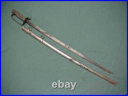 Chinese High Rank Major-Colonel Officer Sword Early 2 Ring Scabbard C. 1900 1945