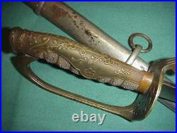 Chinese High Rank Major-Colonel Officer Sword Early 2 Ring Scabbard C. 1900 1945
