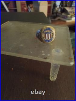 Citizens Military Training Camp Gold Plated Brass Ring Circa 1930 Good Enamel