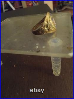 Citizens Military Training Camp Gold Plated Brass Ring Circa 1930 Good Enamel