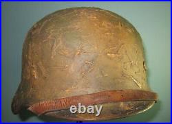 Compl camouflage German M40 WW2 helmet casque stahlhelm casco elmo GM WK