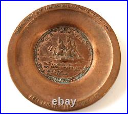 Copper Ashtray made from US Frigate Constitution Hull Old Ironsides Ship Boat