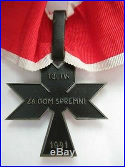 Croatia Order Of The Iron Trefoil 1st Class Neck Badge. Original! Rare