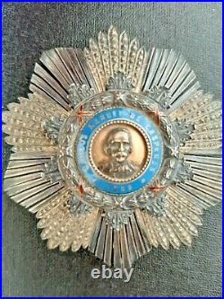 Cuba Order Carlos Manuel de Cespedes Grand Comander Breast Plate 1926