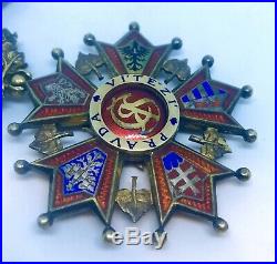 Czechkoslovakia Order Of The White 3rd class COMMANDER COLLAR BADGE Czech Old