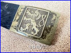 Czechoslovakia Army Leather Belt CS Lion Buckle