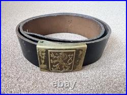 Czechoslovakia Army Leather Belt CS Lion Buckle