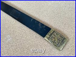 Czechoslovakia Army Leather Belt CS Lion Buckle