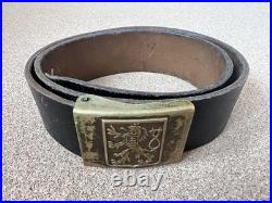 Czechoslovakia Army Leather Belt CS Lion Buckle