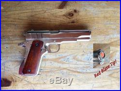 Denix Replica M1911 45 Pistol Nickel with Wood, Non-Firing Replica Brand New
