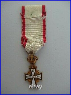Denmark Dannebrog Order Officer Grade Miniature. Made In Gold. 1880 Type. Rare