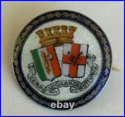Distintivo Badge Corpo Vigilanza Notturna Contessa Savoia Re D'Italia fascismo