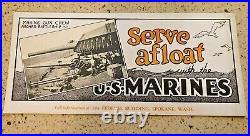 EARLY 1920's U. S. MARINES SERVE AFLOAT RECRITMENT BLOTTER SPOKANE GUN CREW