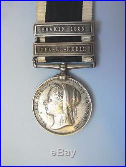 ENGLAND BRITISH EMPIRE EGYPT MEDAL WITH TWO BARS, NAMED TO Sap. B. T. CONNELLY