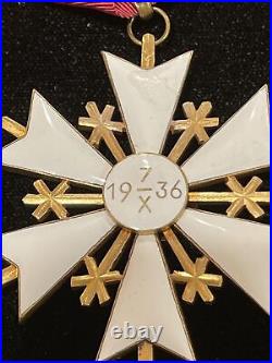 ESTONIA. REPUBLIC, ORDER OF THE WHITE STAR NECK BADGE, 65mm, GILT & ENAMEL VERY FINE