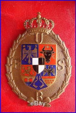 EXTREMELY RARE ROMANIA U. F. S. R. (Union of Sports Federations in Romania) Badge