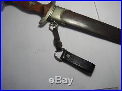 Early August Bickel SA German Dagger with Scabbard and Leather Original Strap