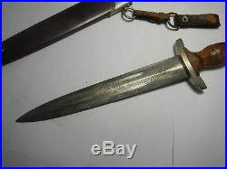 Early August Bickel SA German Dagger with Scabbard and Leather Original Strap