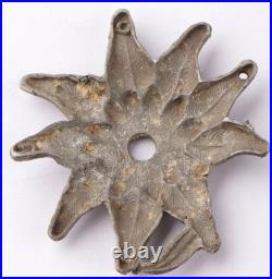 Edelweiss Flower 1st Mountain Div. Hat badge Cocarde WWII set Military Pin Glass