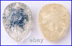 Edelweiss Flower 1st Mountain Div. Hat badge Cocarde WWII set Military Pin Glass