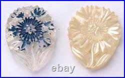 Edelweiss Flower 1st Mountain Div. Hat badge Cocarde WWII set Military Pin Glass