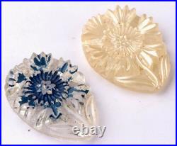 Edelweiss Flower 1st Mountain Div. Hat badge Cocarde WWII set Military Pin Glass