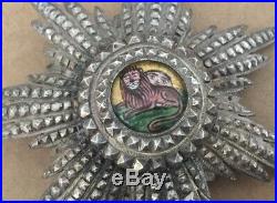 Empire of Iran Order of the Lion and Sun Breast Star Badge Medal Qajar