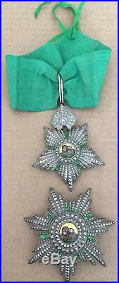 Empire of Iran Order of the Lion and Sun Commander Set Neck & Brest Badge Medal