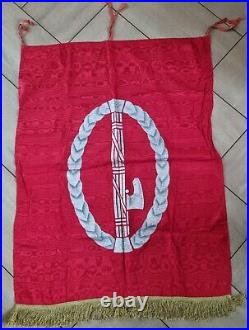 FASCISMO MVSN PNF STENDARDO BANDIERA FLAG BANNER 140x90 RED SILK PAINTED FASCIO