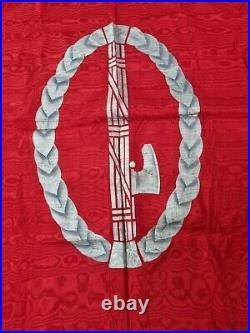 FASCISMO MVSN PNF STENDARDO BANDIERA FLAG BANNER 140x90 RED SILK PAINTED FASCIO