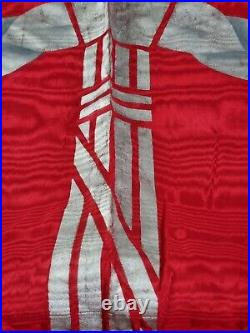 FASCISMO MVSN PNF STENDARDO BANDIERA FLAG BANNER 140x90 RED SILK PAINTED FASCIO