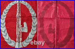 FASCISMO MVSN PNF STENDARDO BANDIERA FLAG BANNER 140x90 RED SILK PAINTED FASCIO