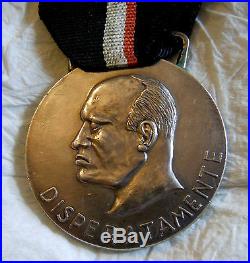 Fascist Medal Silver Repubblica Sociale Italiana Difesa DI Forli 1944 Dux